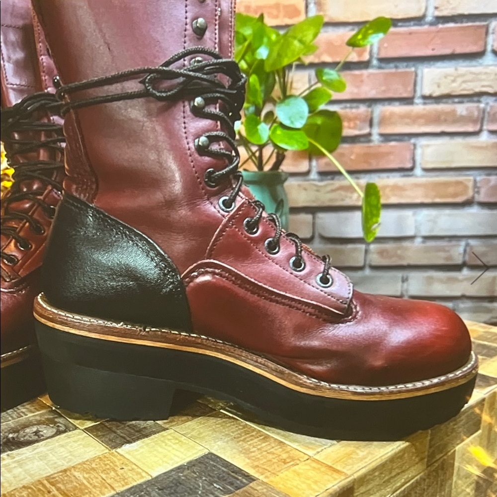 🥾 Red Wing 921 Lineman Logger Boots — Oxblood Beast — USA Made — Sz 7.5D — 9W - Picture 4 of 6